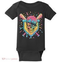 Drip Ice Cream Skull Baby Bodysuit thumb 0
