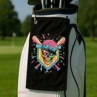 Drip Ice Cream Skull Golf Towel thumb 2