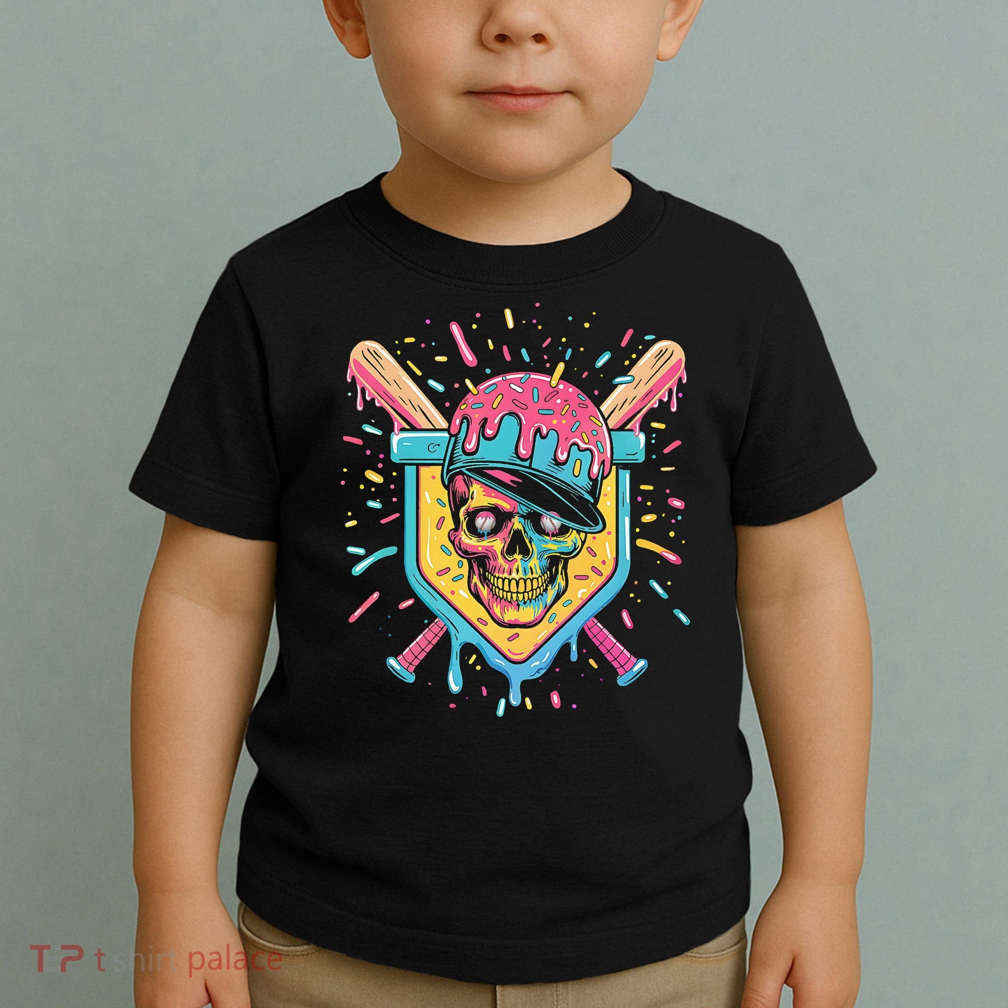 Drip Ice Cream Skull Toddler T-Shirt