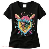 Drip Ice Cream Skull Women's T-Shirt thumb 0