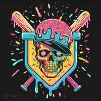 Drip Ice Cream Skull Women's T-Shirt thumb 6
