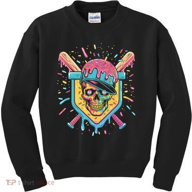 Drip Ice Cream Skull Kids Sweatshirt