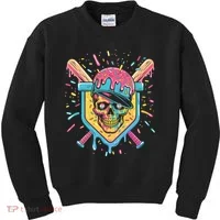 Drip Ice Cream Skull Kids Sweatshirt thumb 0