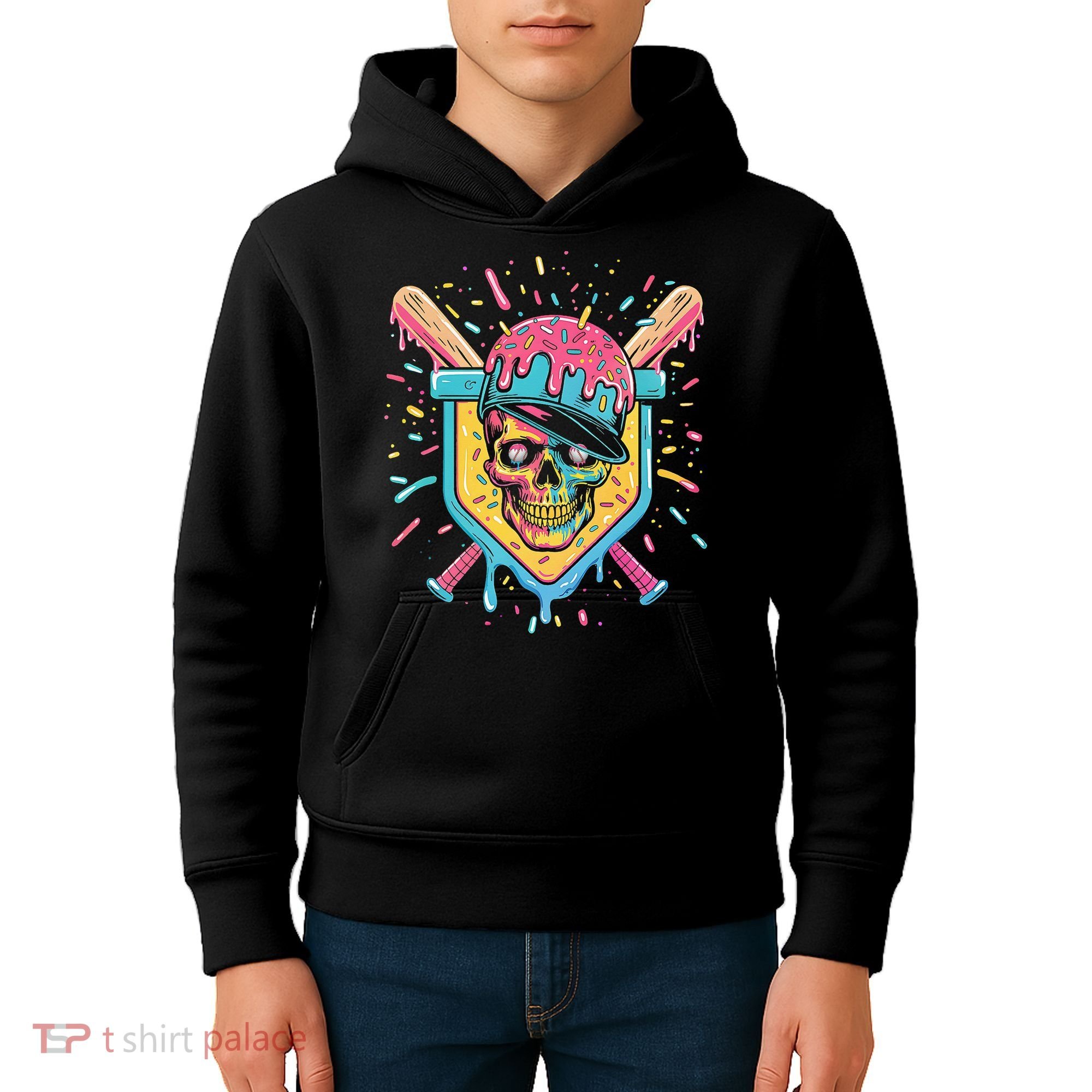 Drip Ice Cream Skull Kids Hoodie