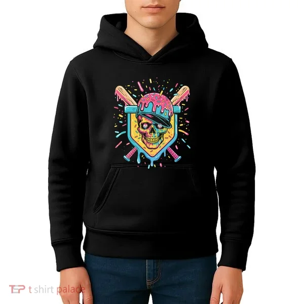 Drip Ice Cream Skull Kids Hoodie