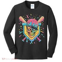 Drip Ice Cream Skull Kids Long Sleeve Shirt thumb 0