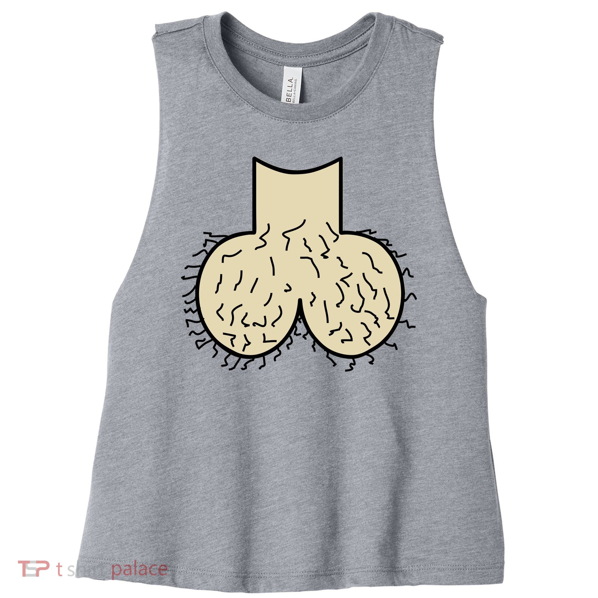 Dick Head Ball Sack Women's Racerback Cropped Tank