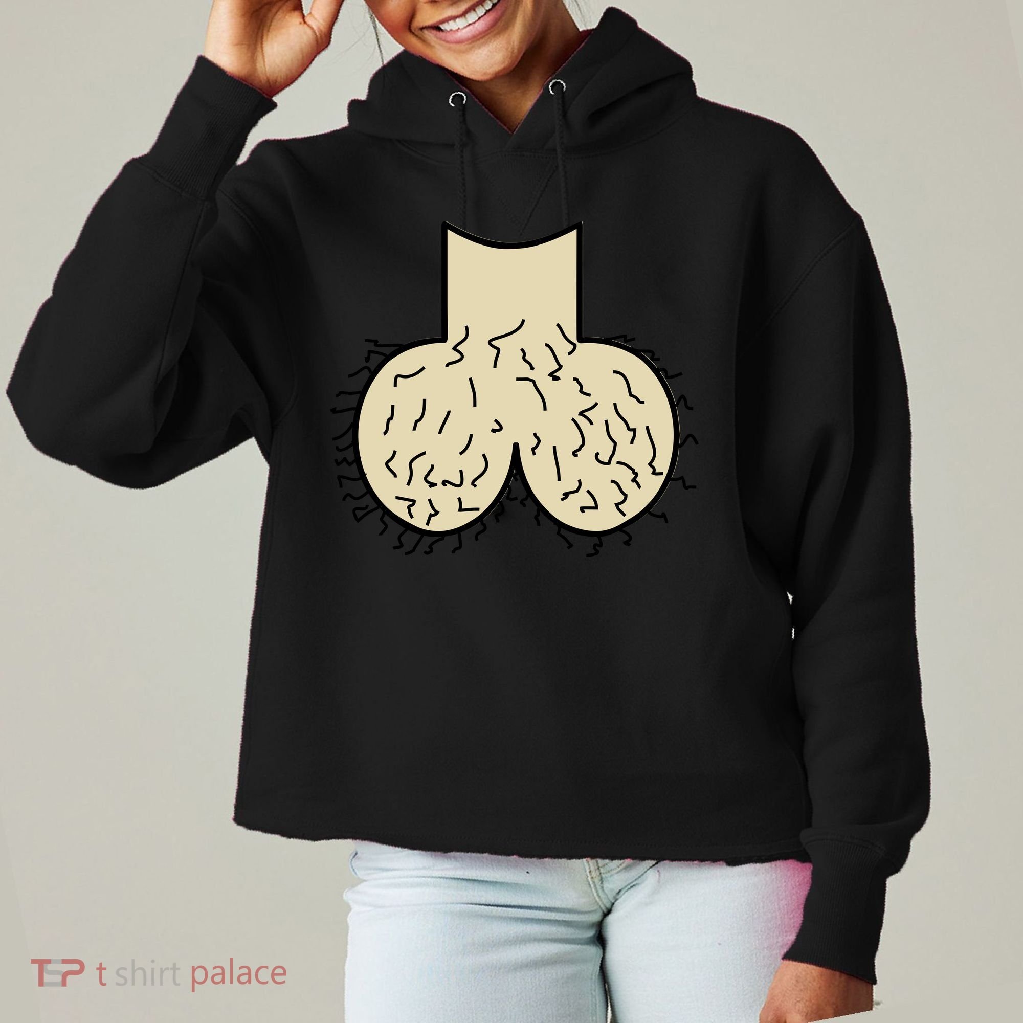 Dick Head Ball Sack Ladies Heavyweight Boxy Pullover Hoodie