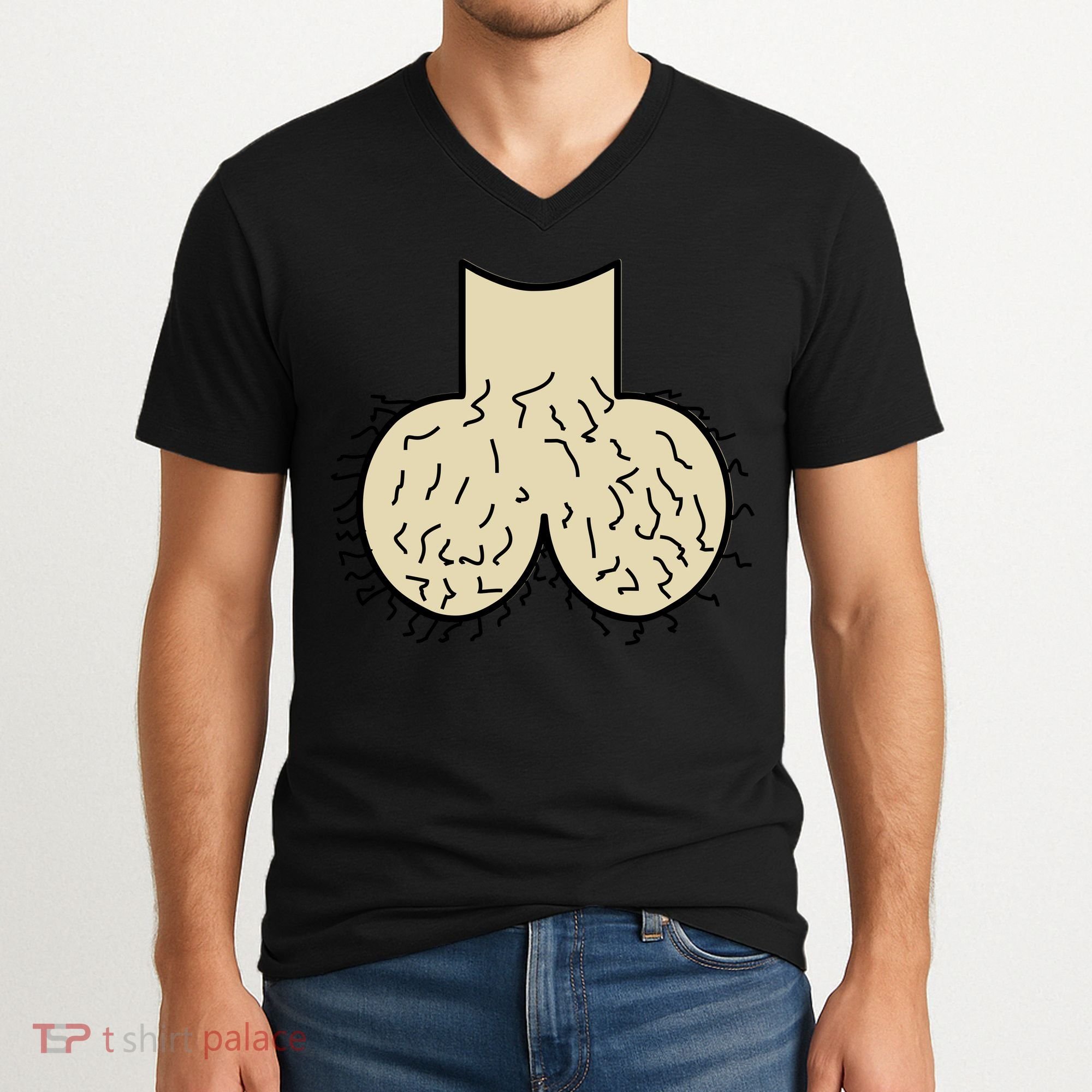Dick Head Ball Sack V-Neck T-Shirt