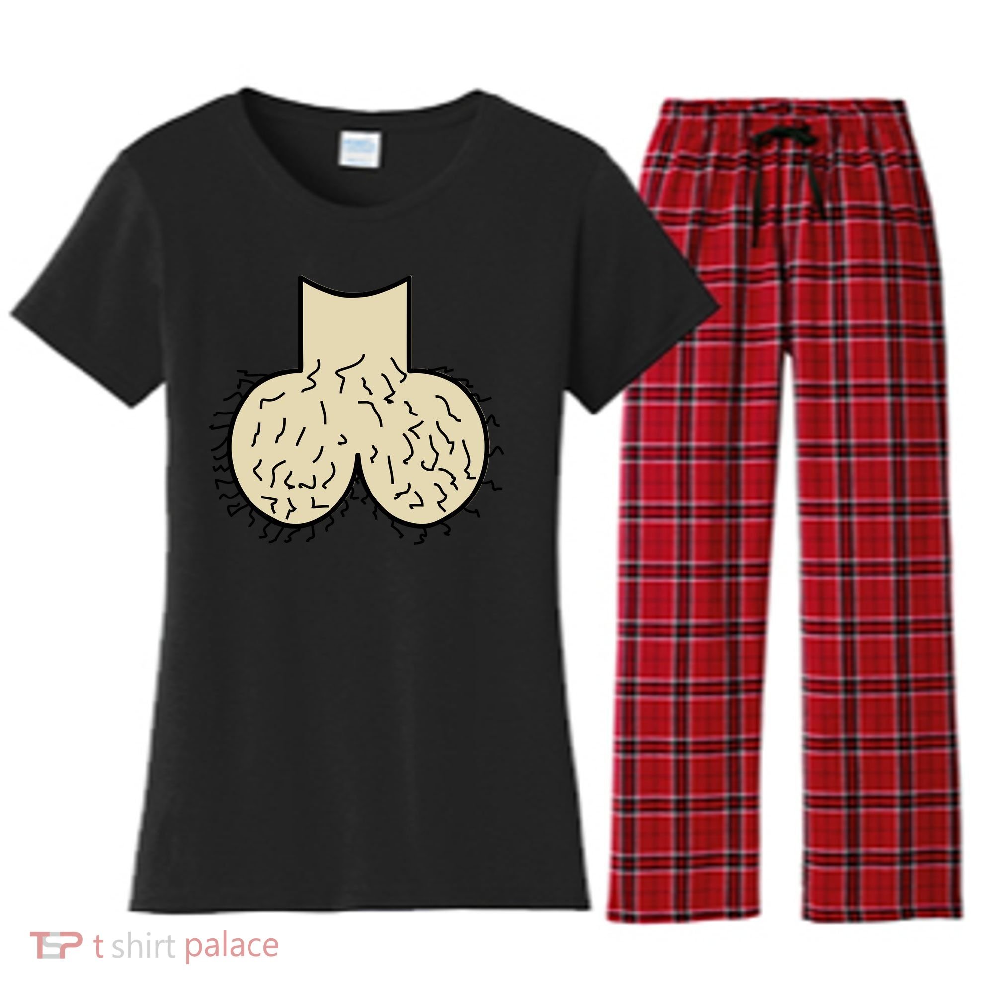 Dick Head Ball Sack Women's Flannel Pajama Set