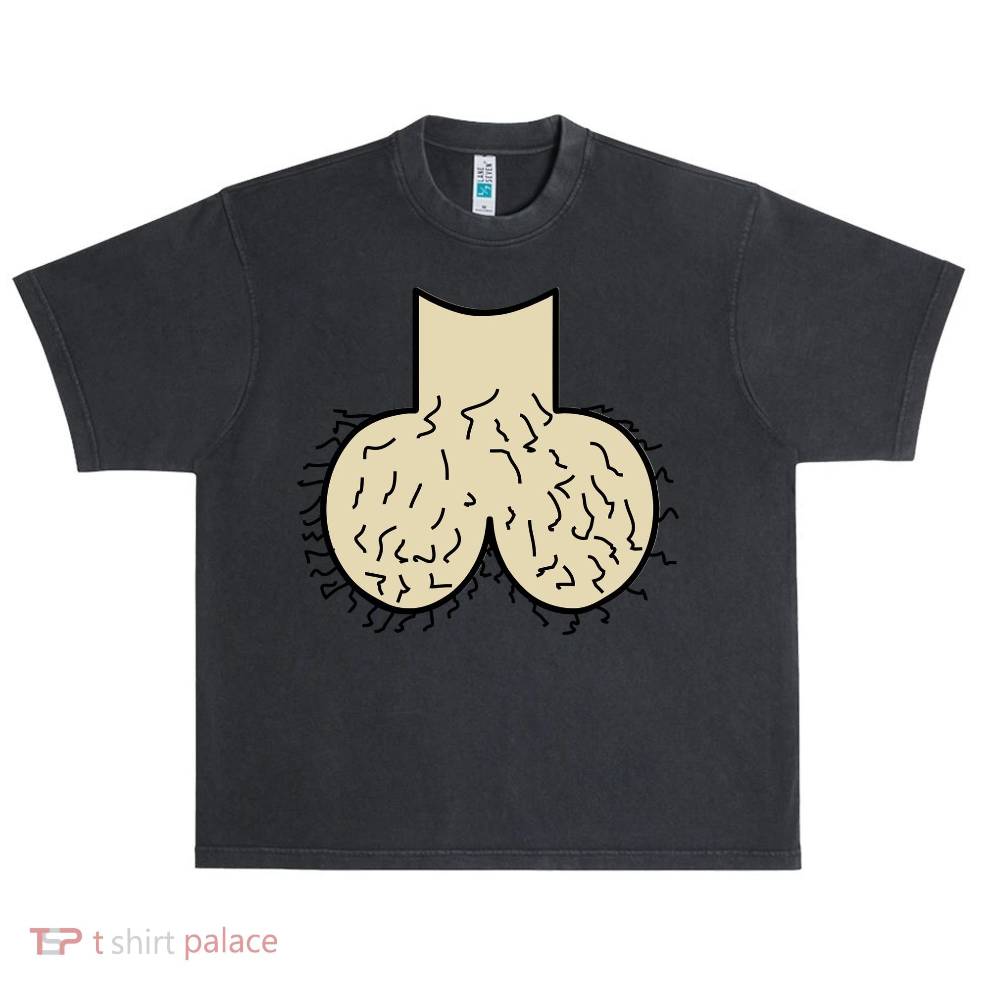 Dick Head Ball Sack Urban Oversized Heavyweight T-Shirt
