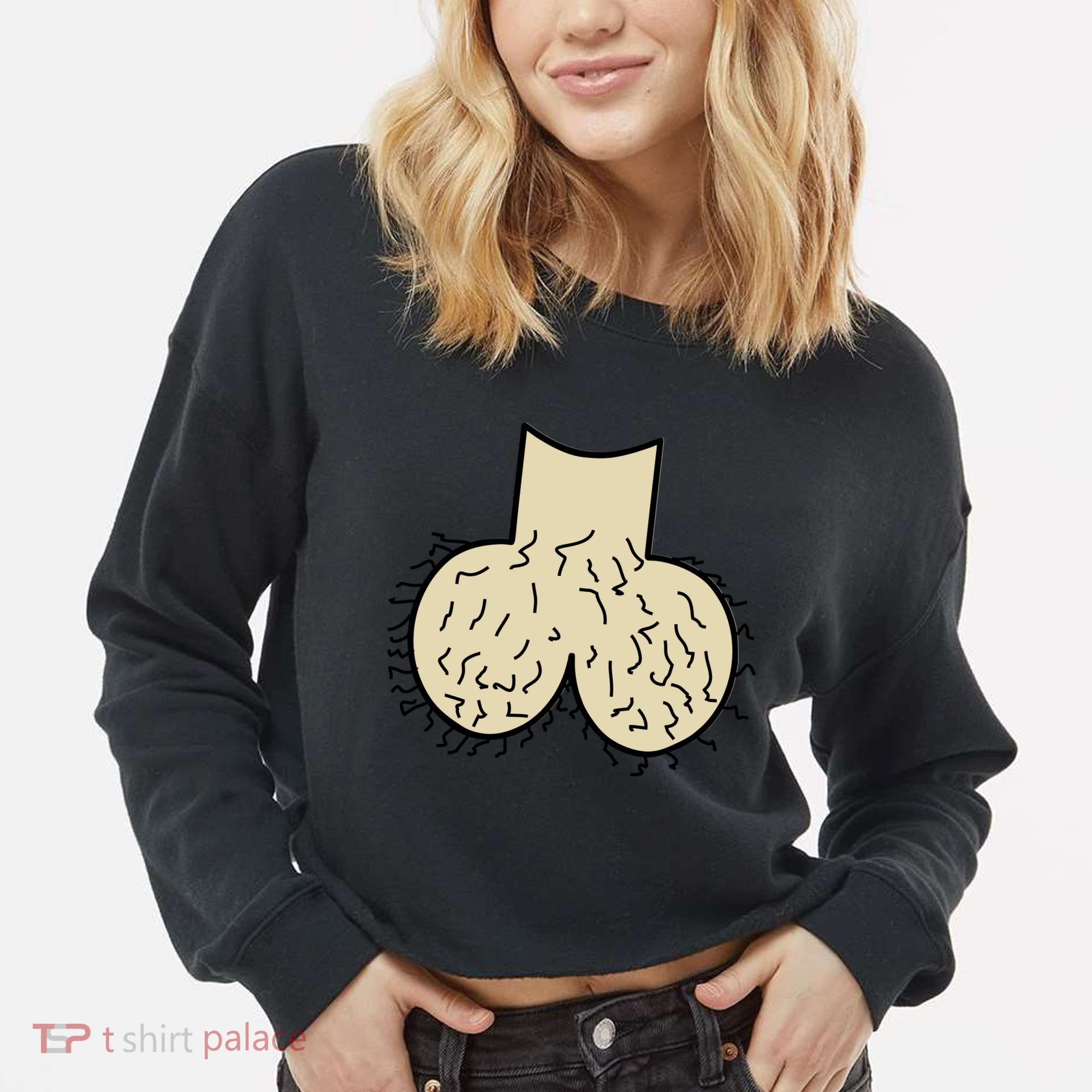 Dick Head Ball Sack Cropped Pullover Crew