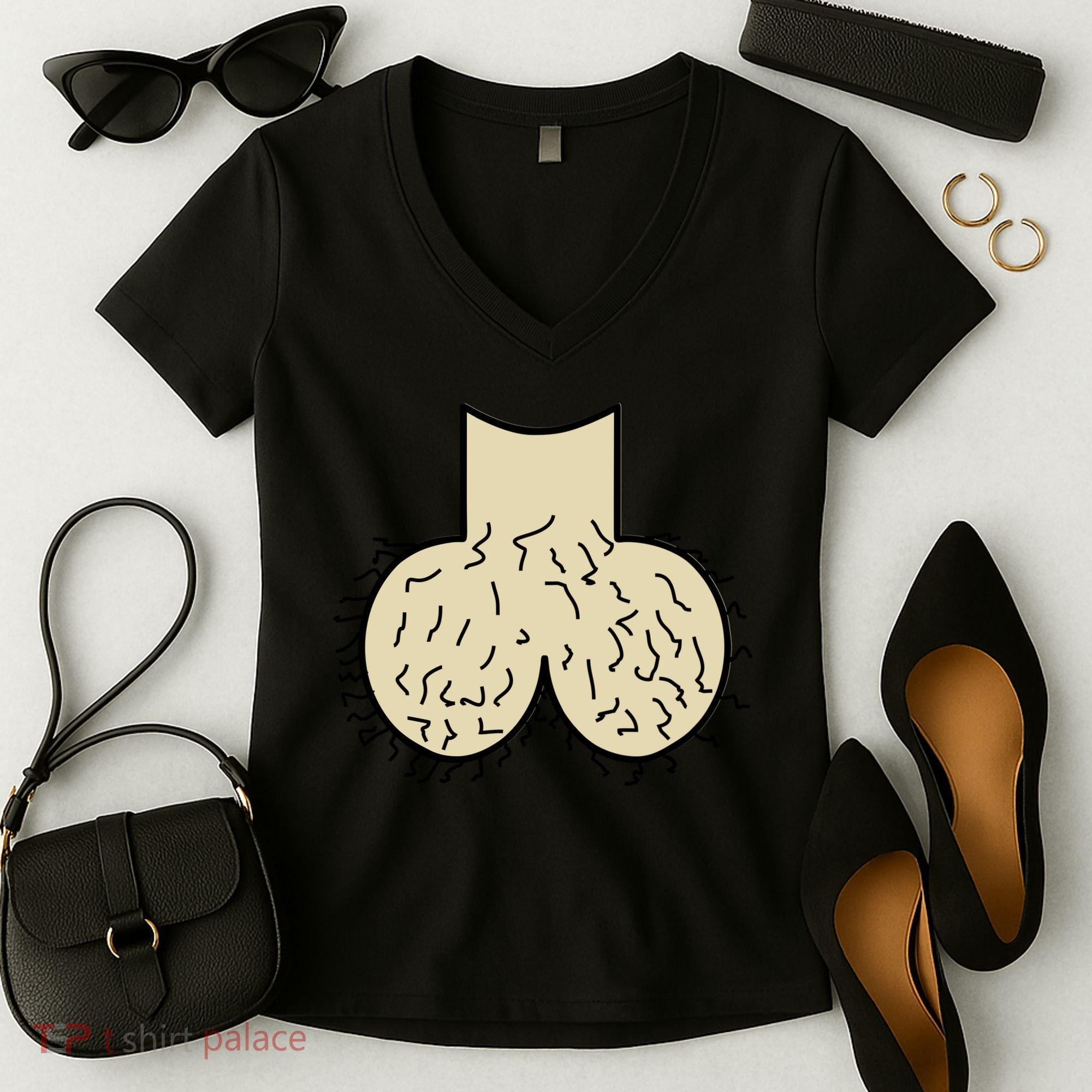 Dick Head Ball Sack Women's V-Neck T-Shirt
