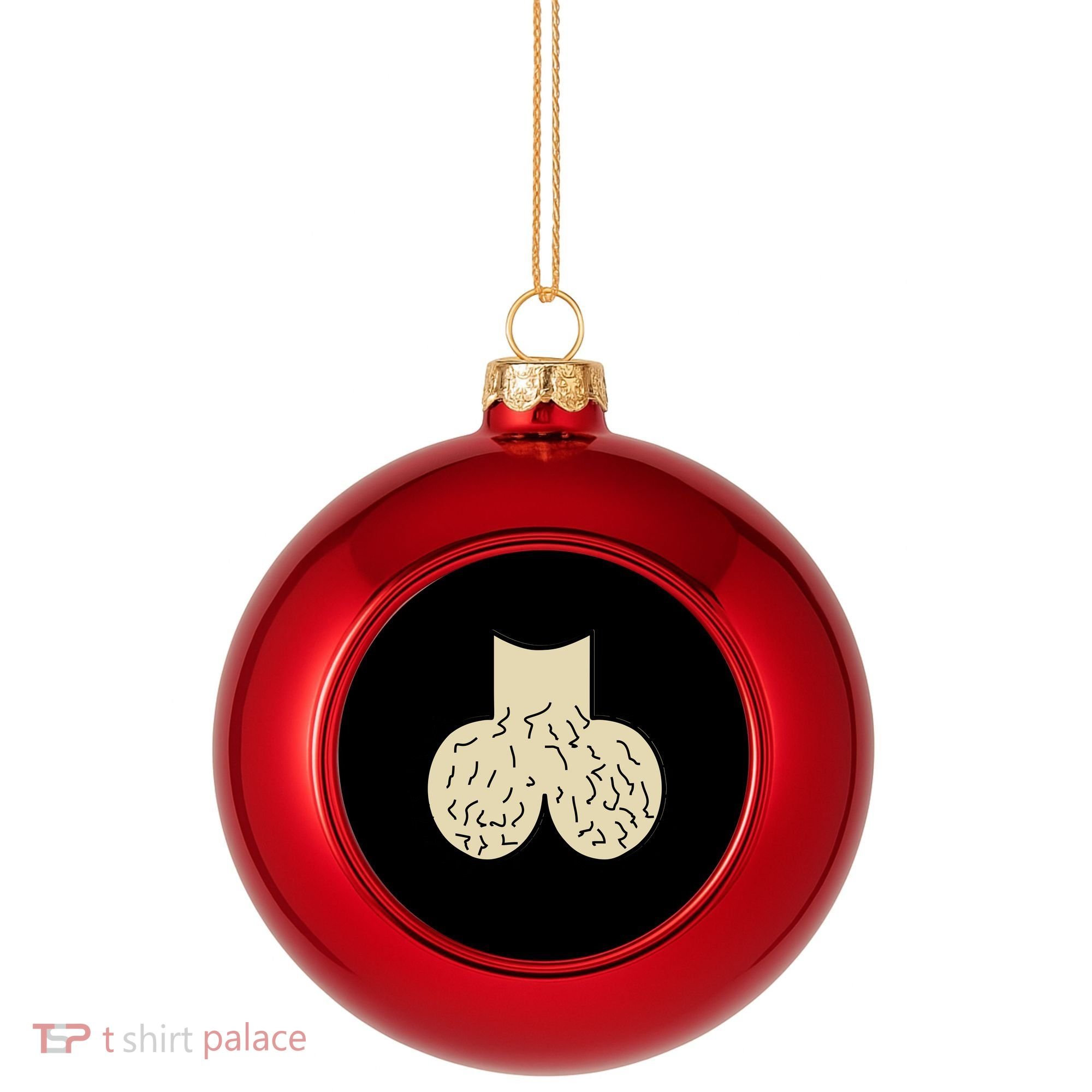 Dick Head Ball Sack Plastic Christmas Ball Ornament