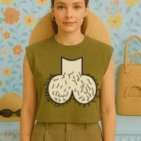 Dick Head Ball Sack Garment-Dyed Women's Muscle Tee thumb 4
