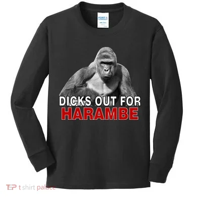 Dicks Out For Harambe Kids Long Sleeve Shirt