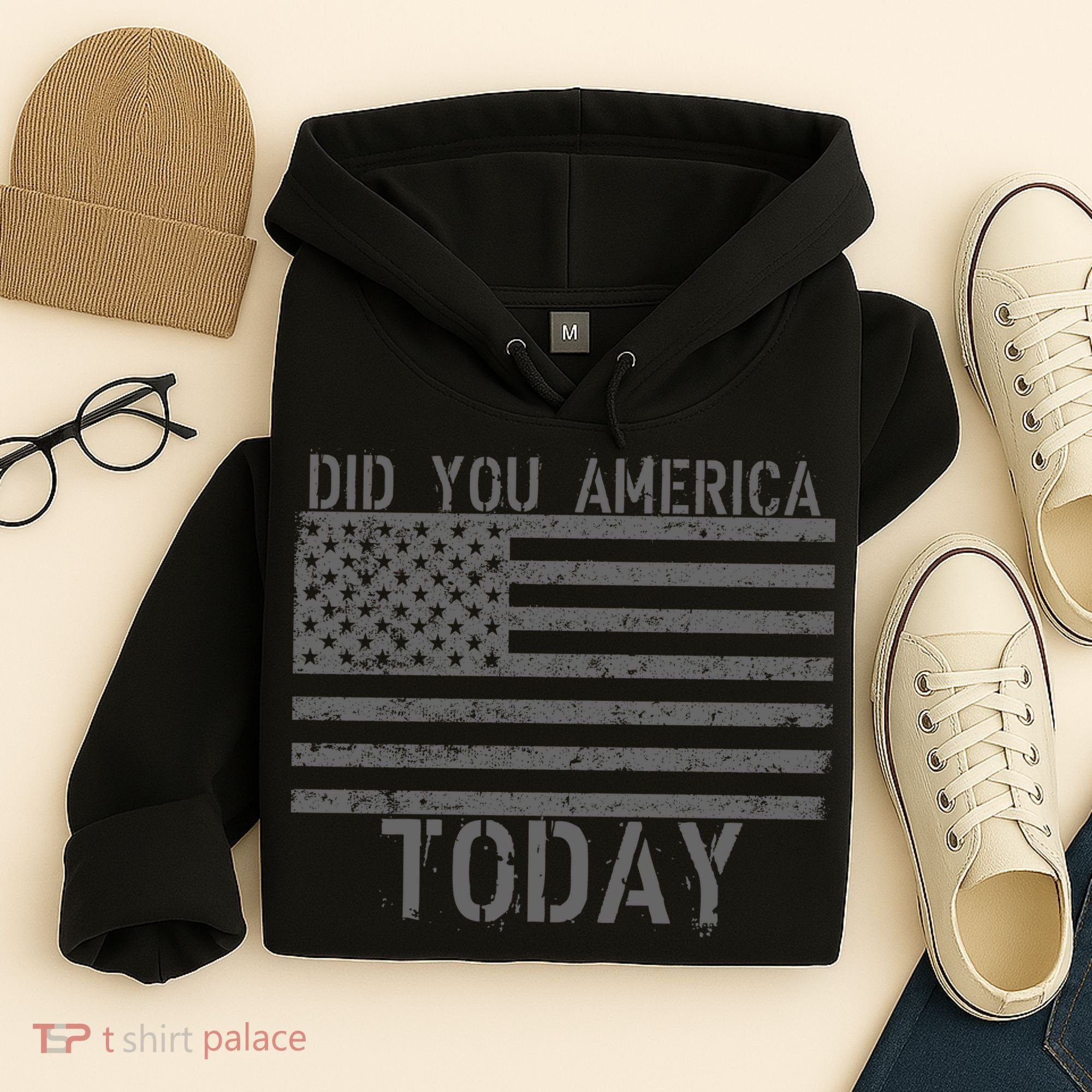 Did You America Today Distressed USA Flag Hoodie