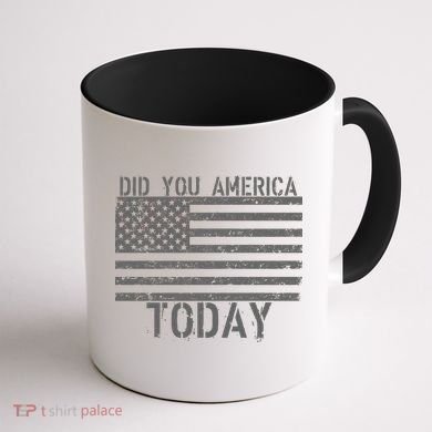 Did You America Today Distressed USA Flag Coffee Mug back