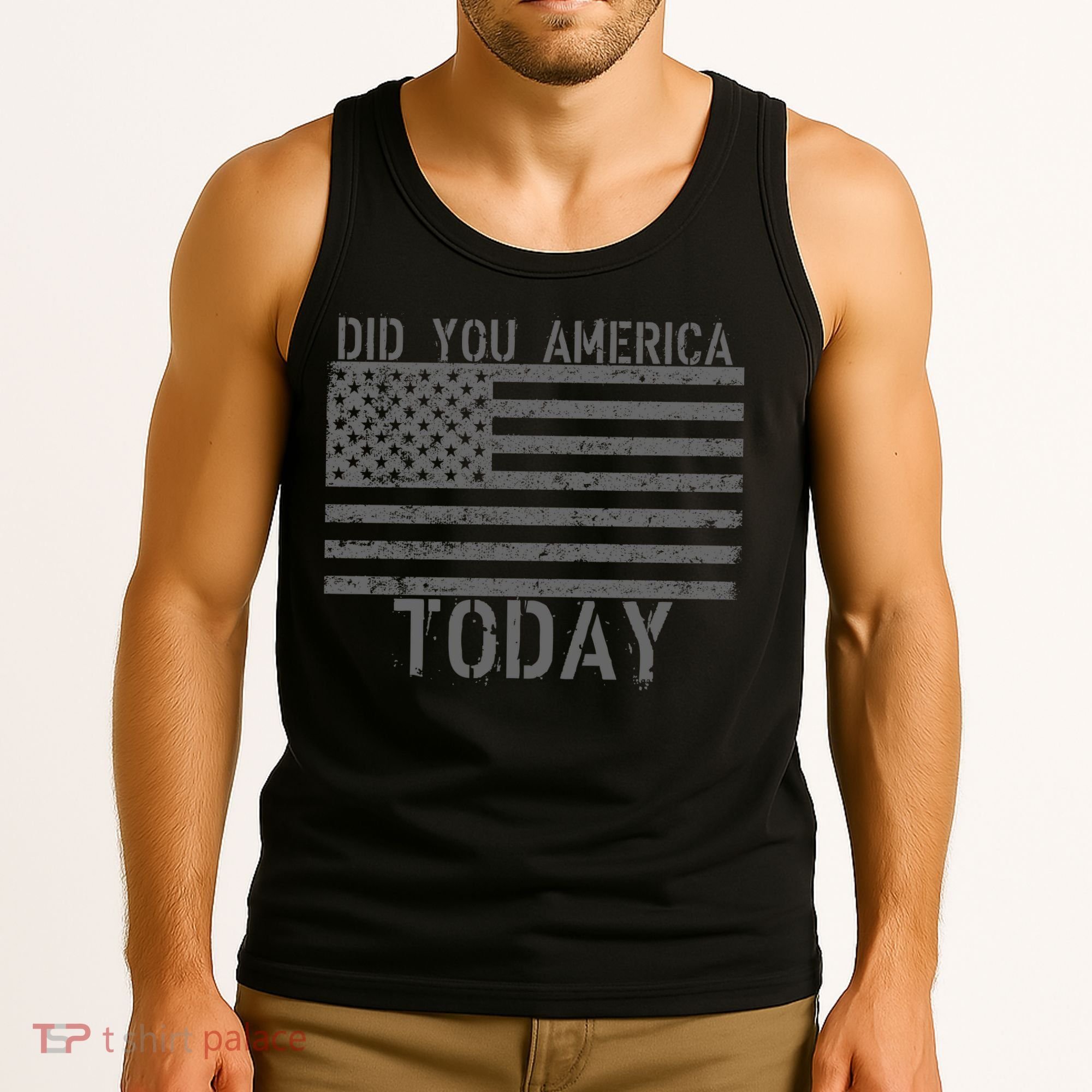 Did You America Today Distressed USA Flag Tank Top
