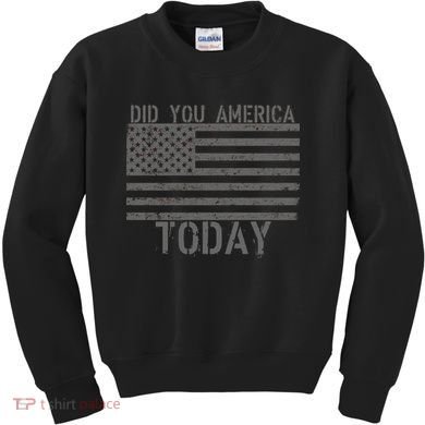 Did You America Today Distressed USA Flag Kids Sweatshirt