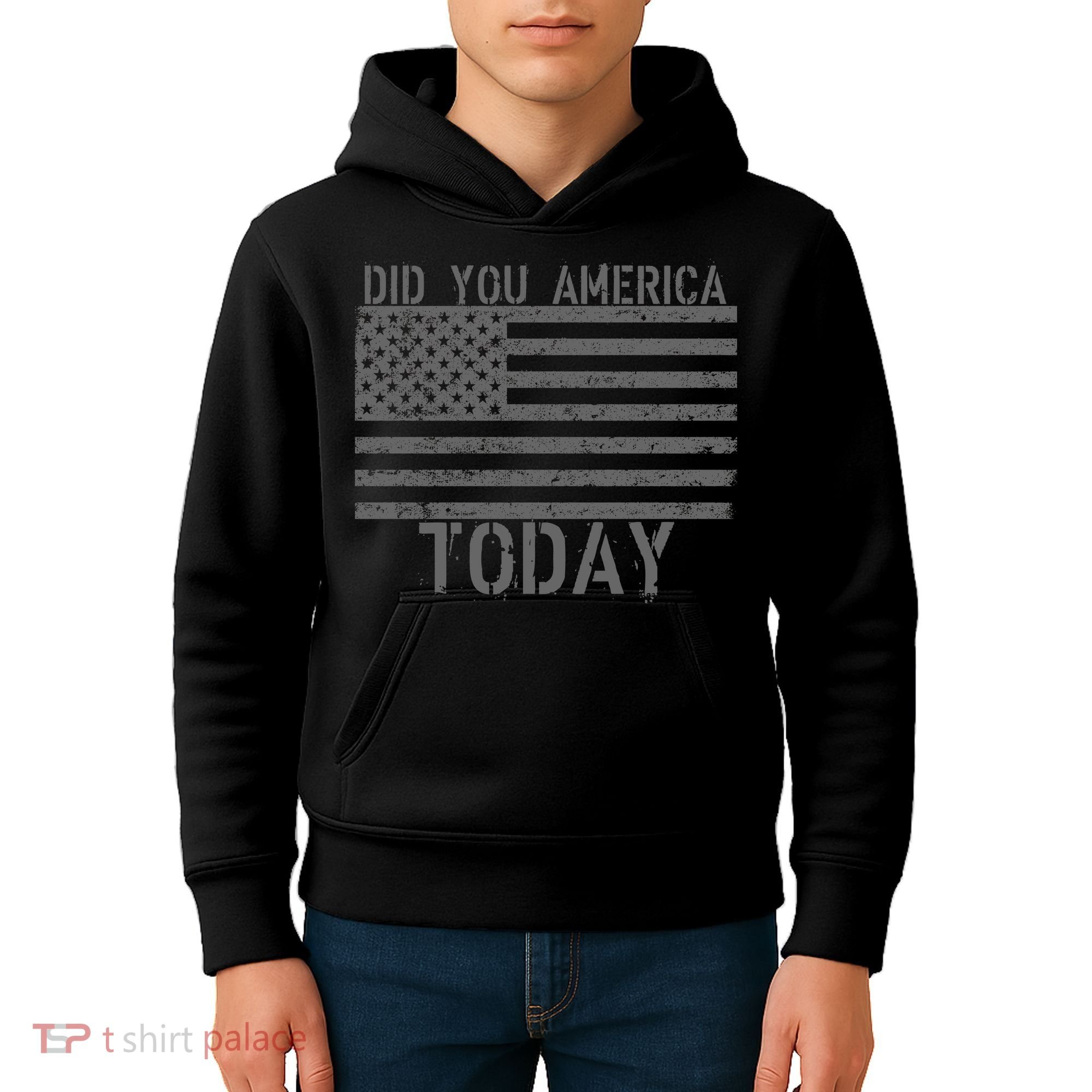 Did You America Today Distressed USA Flag Kids Hoodie