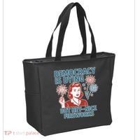 Democracy Is Dying But Hey Nice Fireworks Tote Bag thumb 2