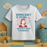 Democracy Is Dying But Hey Nice Fireworks Toddler T-Shirt thumb 3