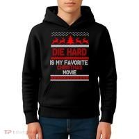 Die Hard Is My Favorite Movie Ugly Christmas Kids Hoodie thumb 4