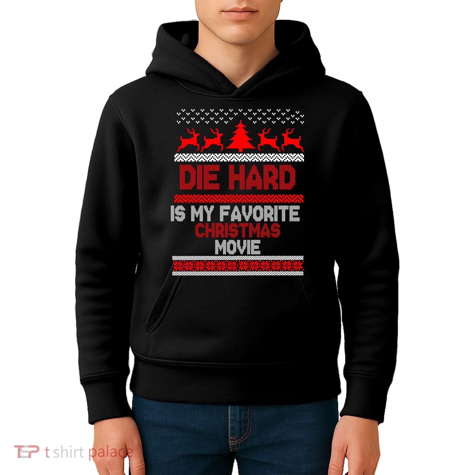 Die Hard Is My Favorite Movie Ugly Christmas Kids Hoodie
