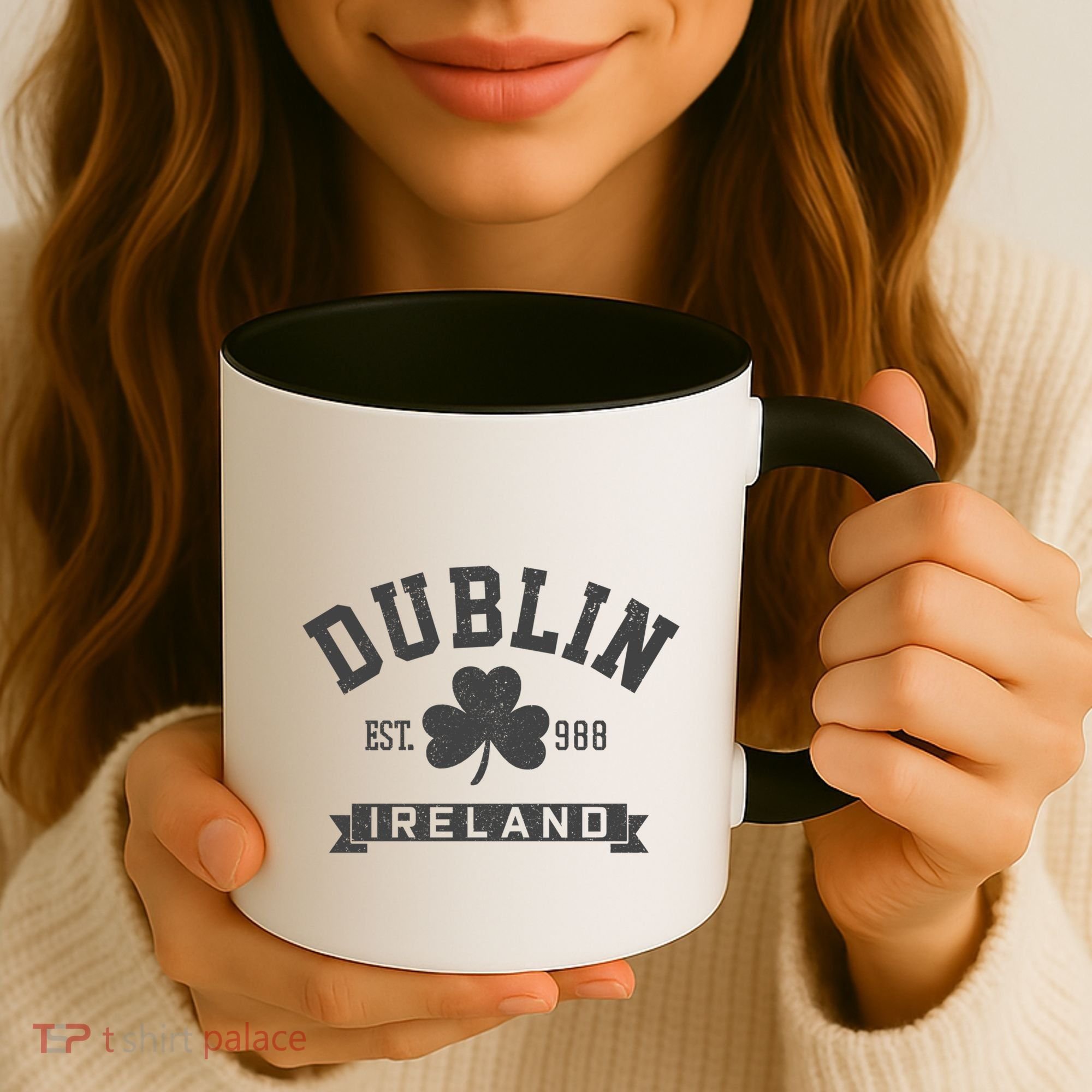 Dublin Ireland Est 988 Clover Leaf Shamrock St Patricks Day Gift Coffee Mug
