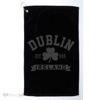 Dublin Ireland Est 988 Clover Leaf Shamrock St Patricks Day Gift Golf Towel thumb 0