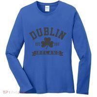 Dublin Ireland Est 988 Clover Leaf Shamrock St Patricks Day Gift Women's Long Sleeve Shirt thumb 0