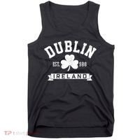 Dublin Ireland Est 988 Clover Leaf Shamrock St Patricks Day Gift Tank Top thumb 0