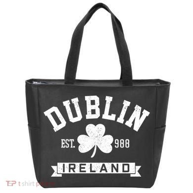Dublin Ireland Est 988 Clover Leaf Shamrock St Patricks Day Gift Tote Bag