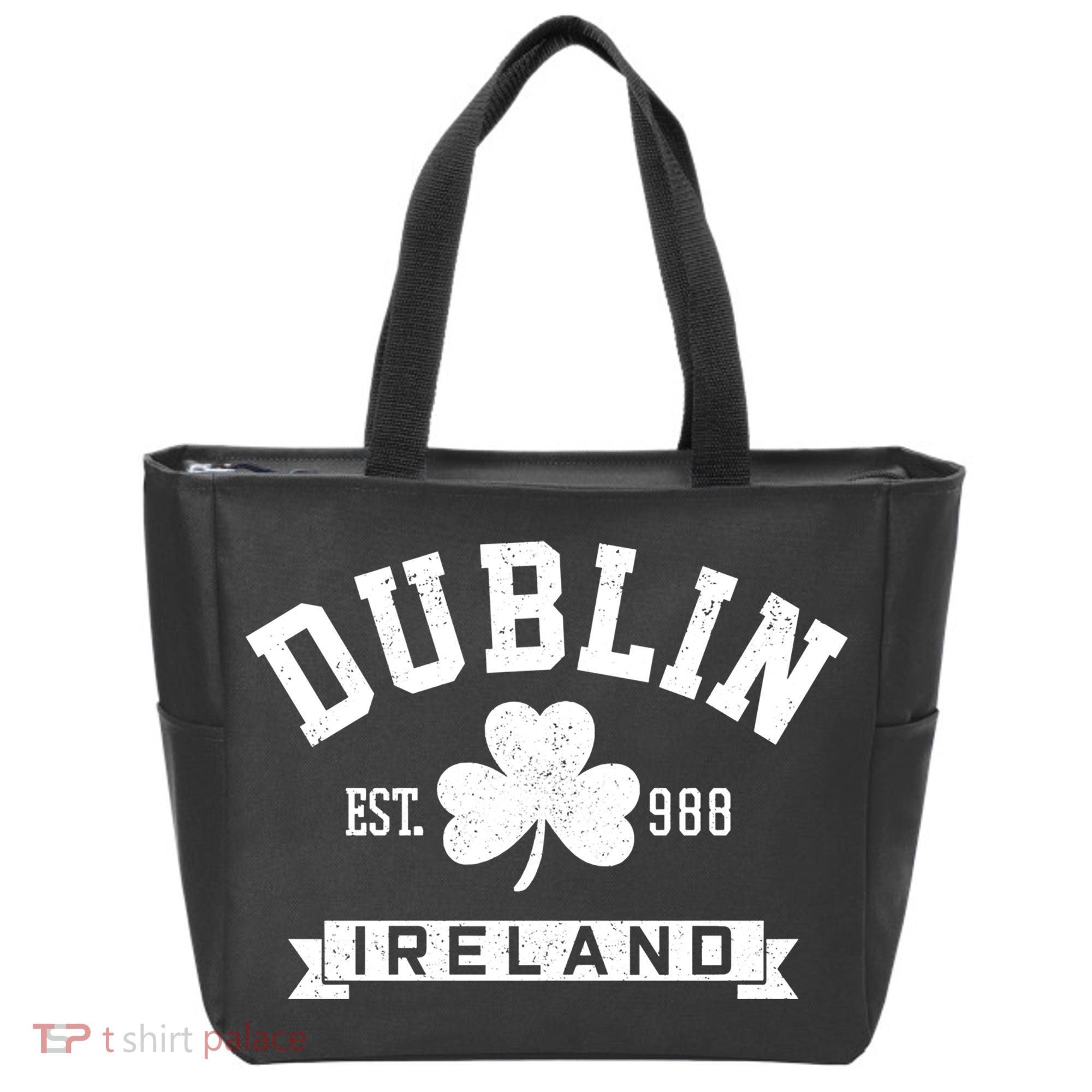 Dublin Ireland Est 988 Clover Leaf Shamrock St Patricks Day Gift Tote Bag