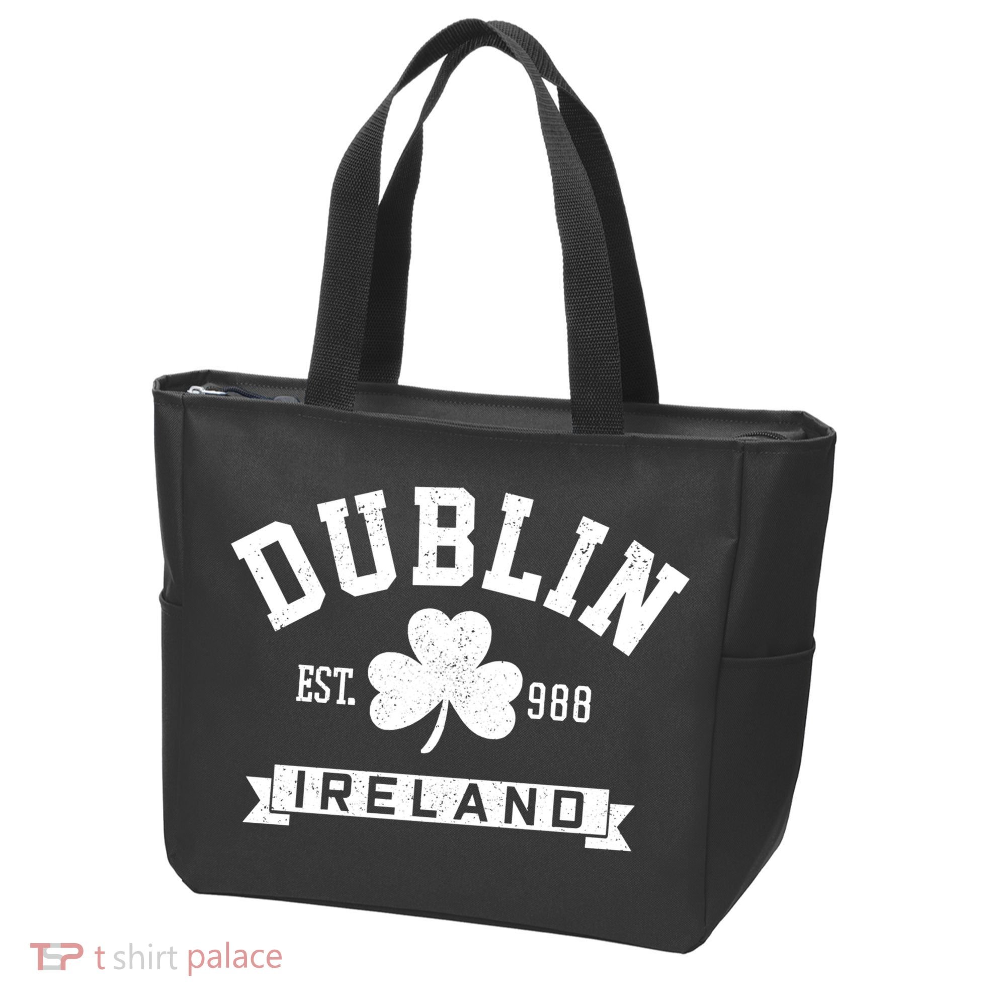Dublin Ireland Est 988 Clover Leaf Shamrock St Patricks Day Gift Tote Bag