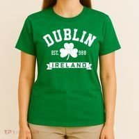 Dublin Ireland Est 988 Clover Leaf Shamrock St Patricks Day Gift T-Shirt thumb 4