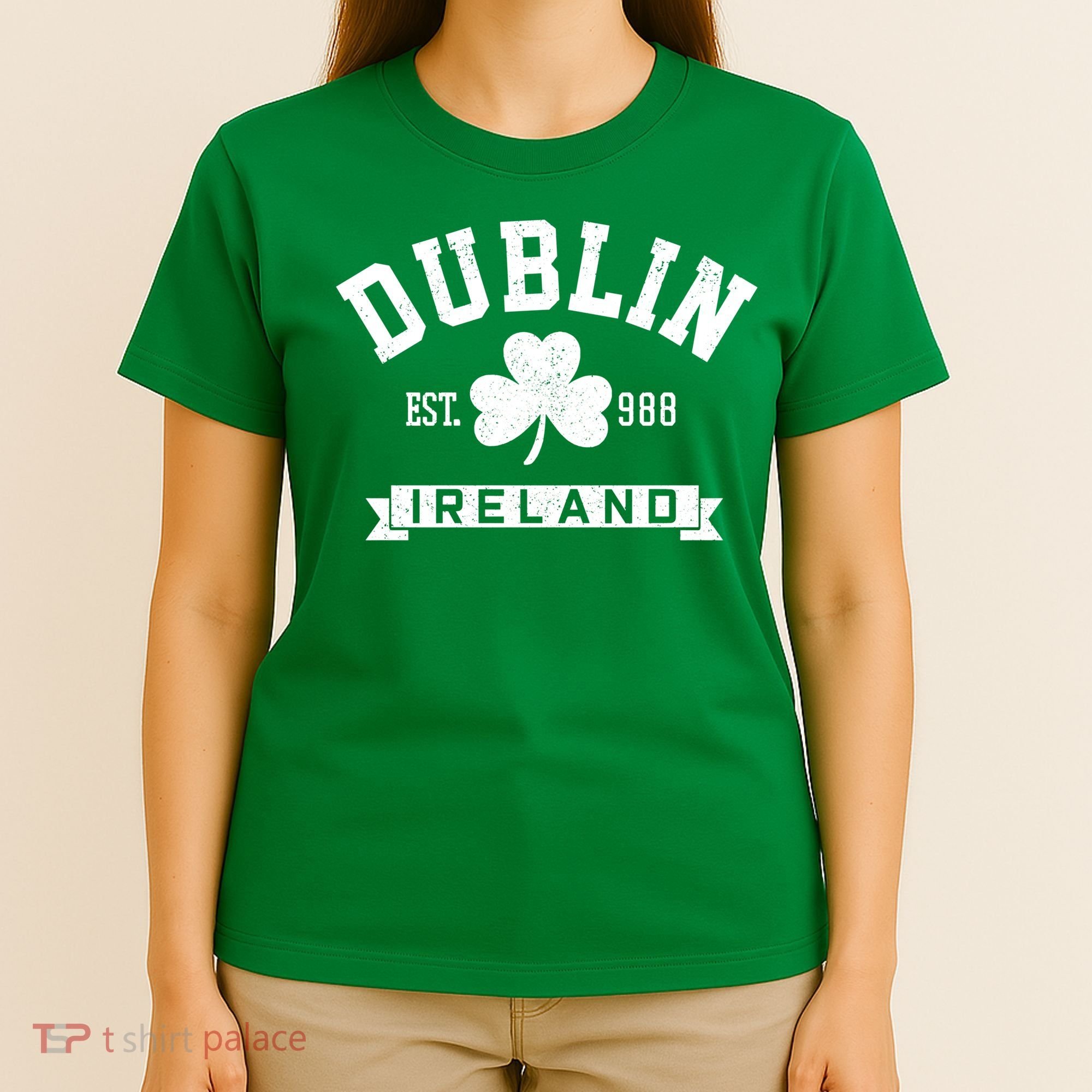 Dublin Ireland Est 988 Clover Leaf Shamrock St Patricks Day Gift T-Shirt