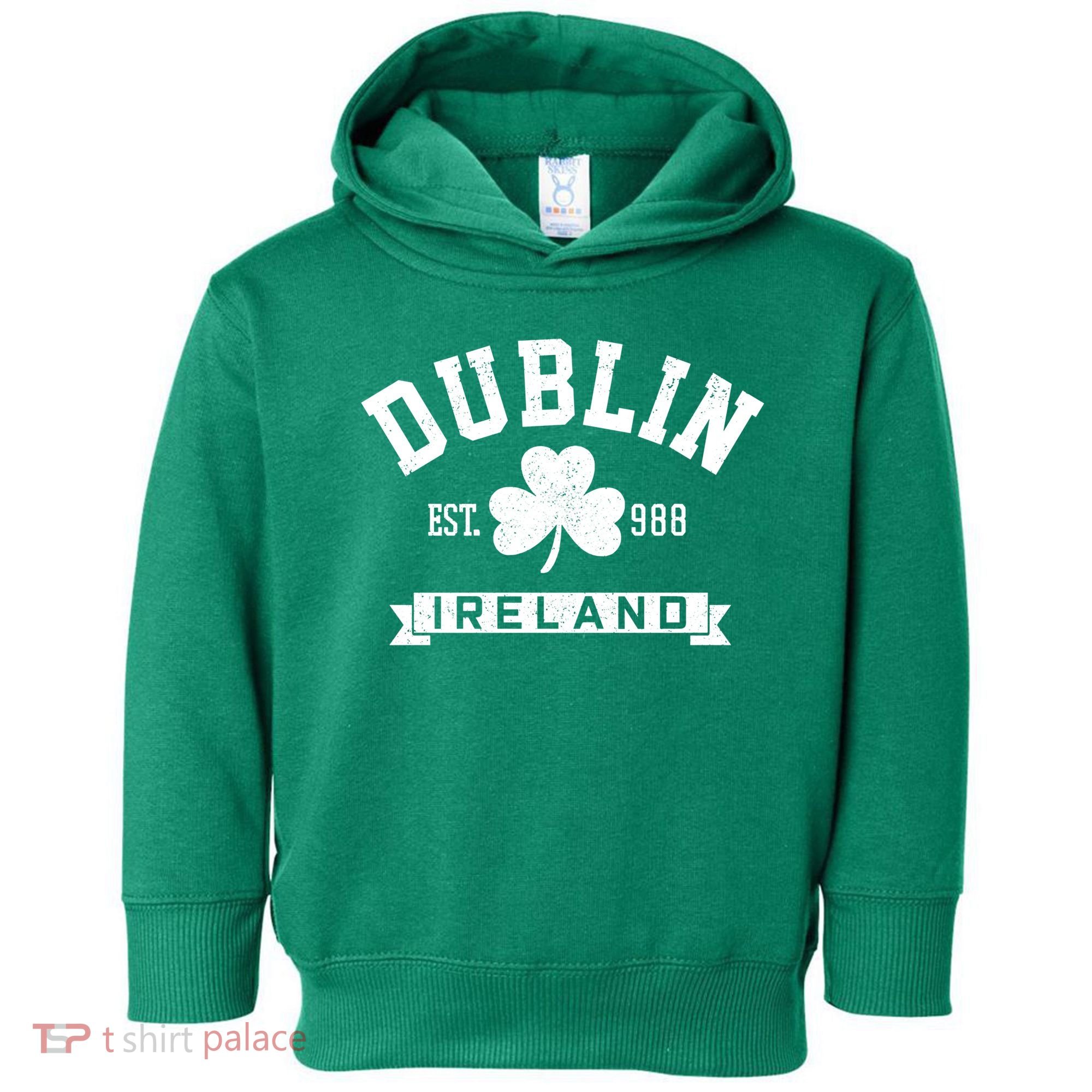 Dublin Ireland Est 988 Clover Leaf Shamrock St Patricks Day Gift Toddler Hoodie
