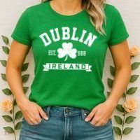 Dublin Ireland Est 988 Clover Leaf Shamrock St Patricks Day Gift Women's T-Shirt thumb 2