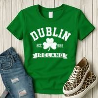 Dublin Ireland Est 988 Clover Leaf Shamrock St Patricks Day Gift Women's T-Shirt thumb 3