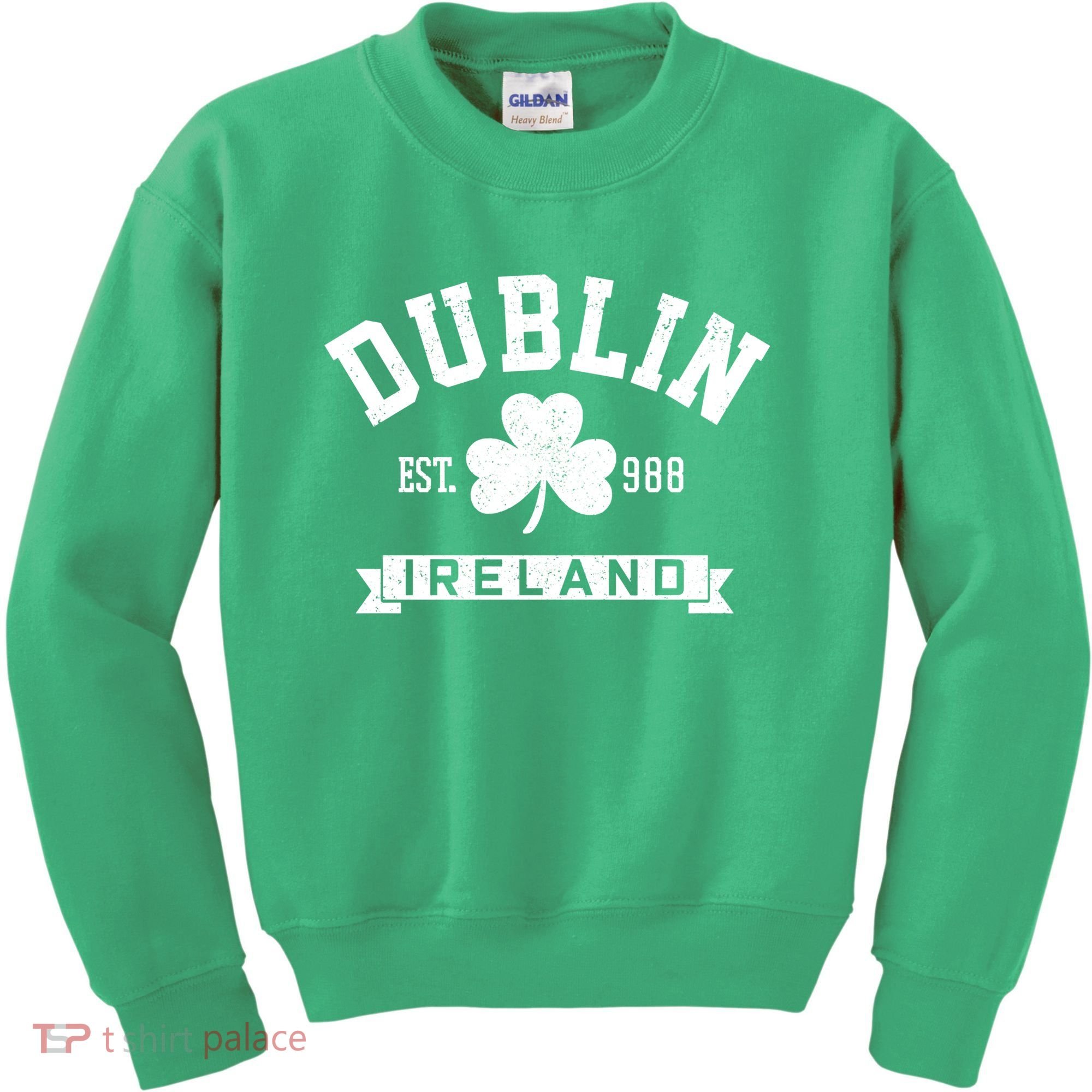Dublin Ireland Est 988 Clover Leaf Shamrock St Patricks Day Gift Kids Sweatshirt