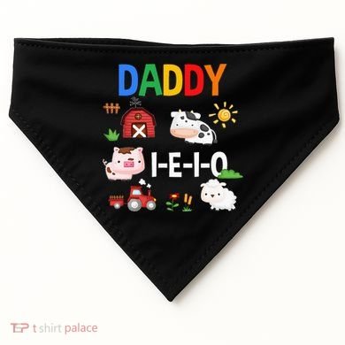 Daddy I E I O Farm Party 3rd Birthday USA-Made Doggie Bandana
