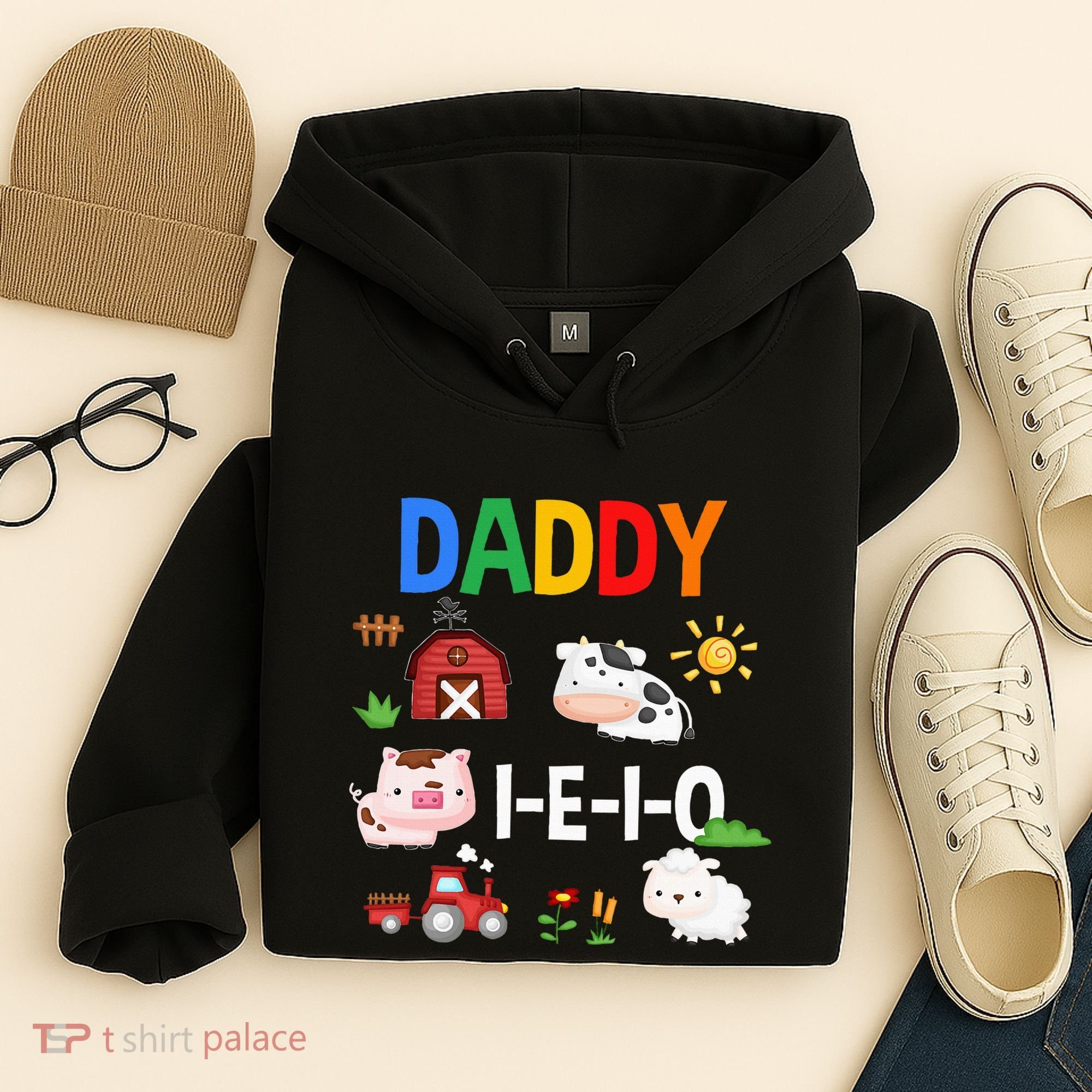 Daddy I E I O Farm Party 3rd Birthday Hoodie