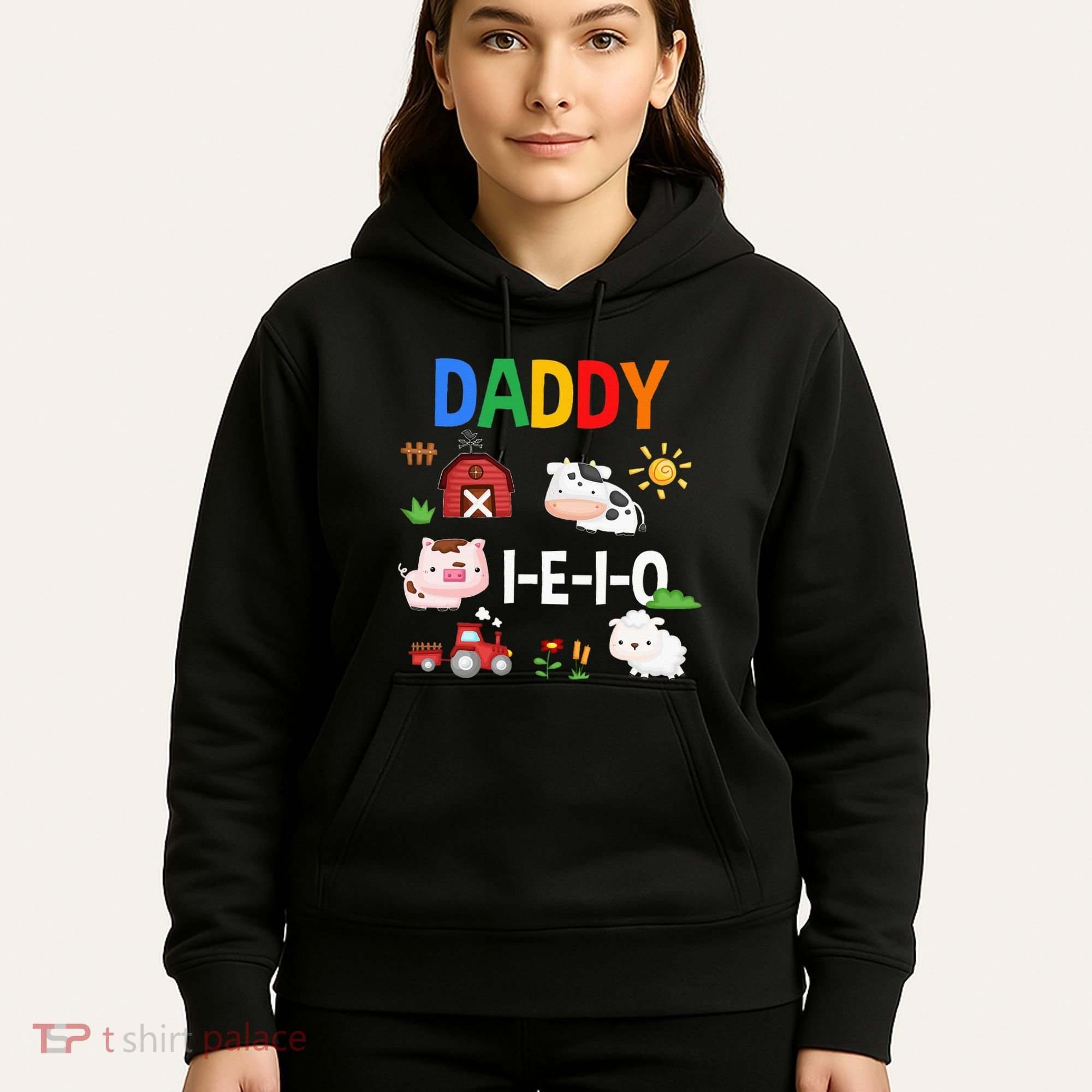 Daddy I E I O Farm Party 3rd Birthday Hoodie