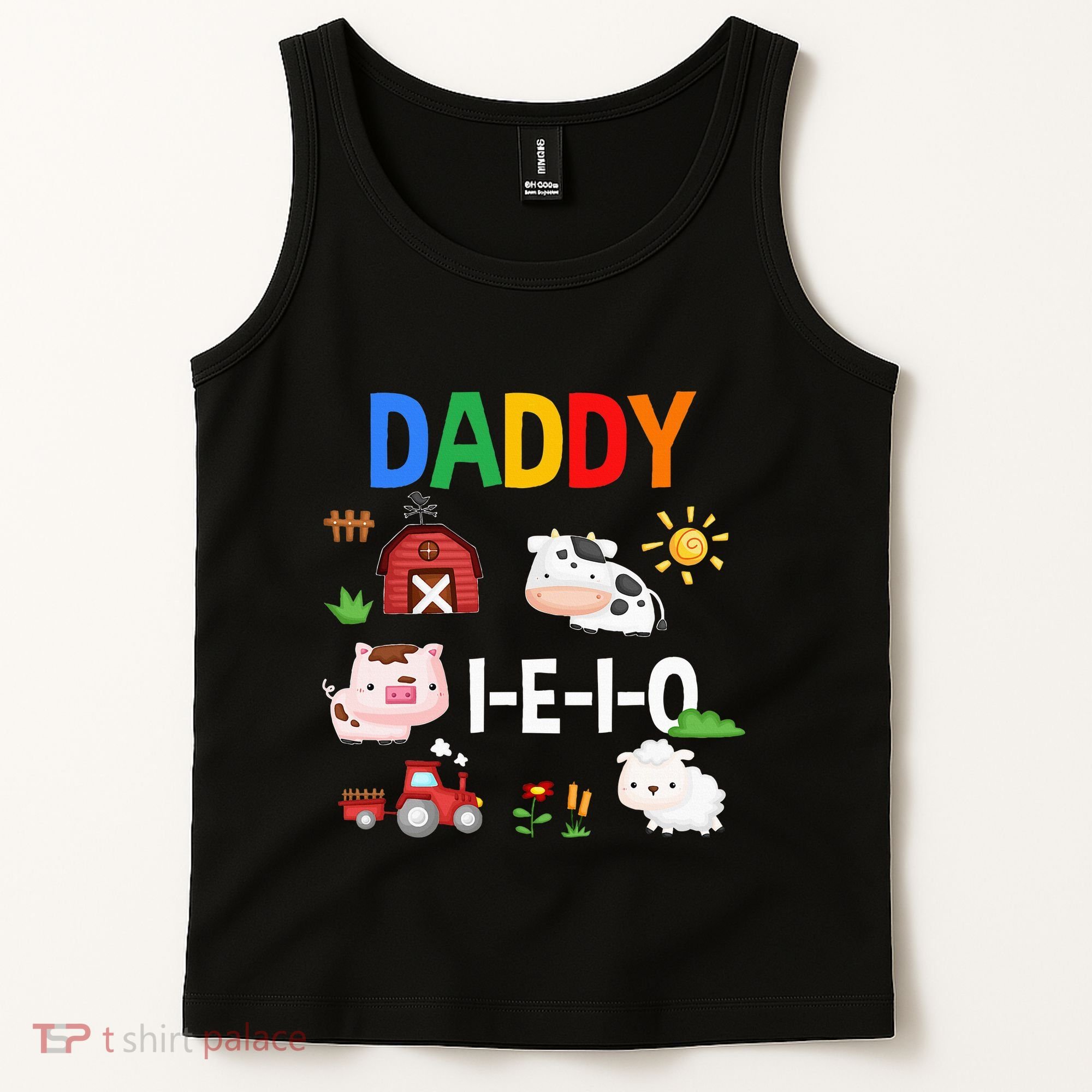 Daddy I E I O Farm Party 3rd Birthday Tank Top