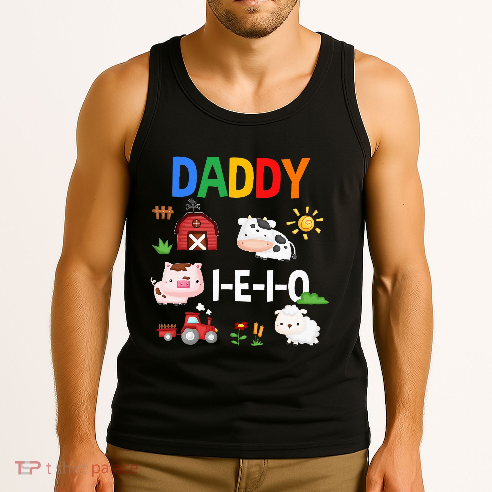 Daddy I E I O Farm Party 3rd Birthday Tank Top