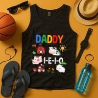Daddy I E I O Farm Party 3rd Birthday Tank Top thumb 4