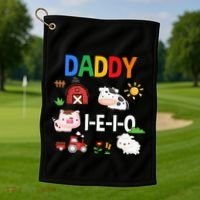 Daddy I E I O Farm Party 3rd Birthday Golf Towel thumb 1