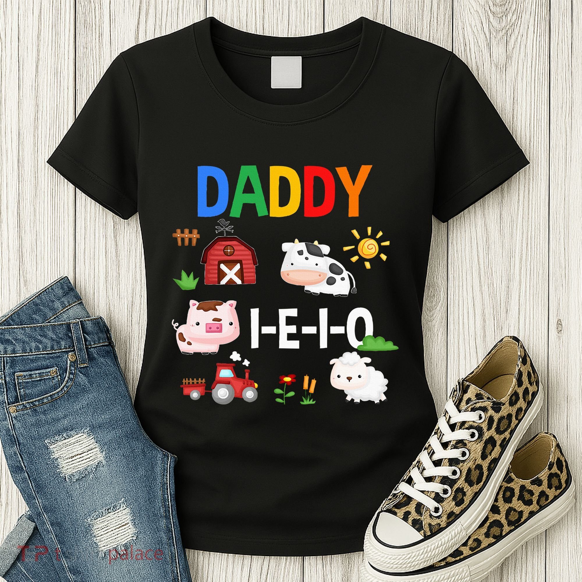 Daddy I E I O Farm Party 3rd Birthday Women's T-Shirt